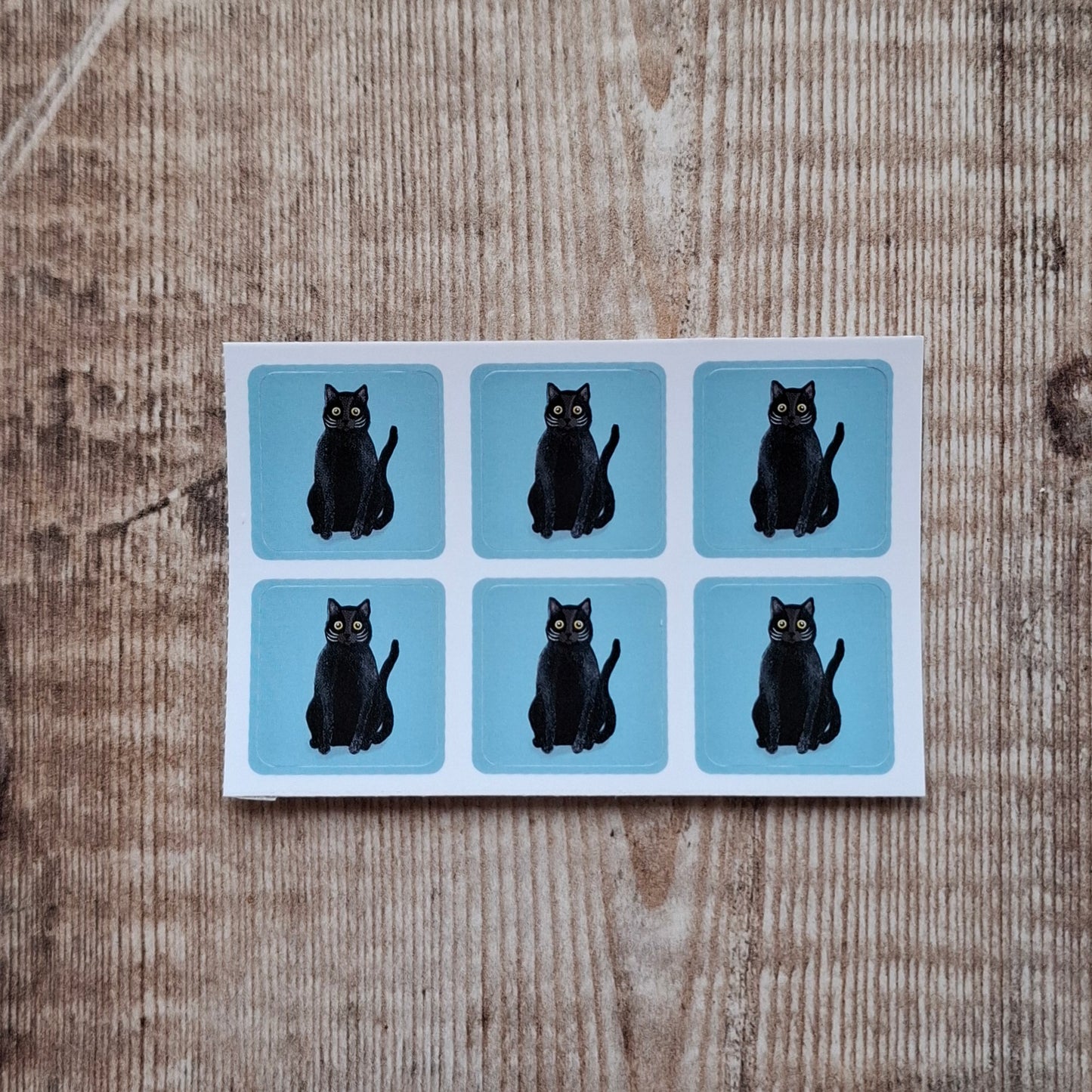 Black Cat Envelope Stickers - Set of 6