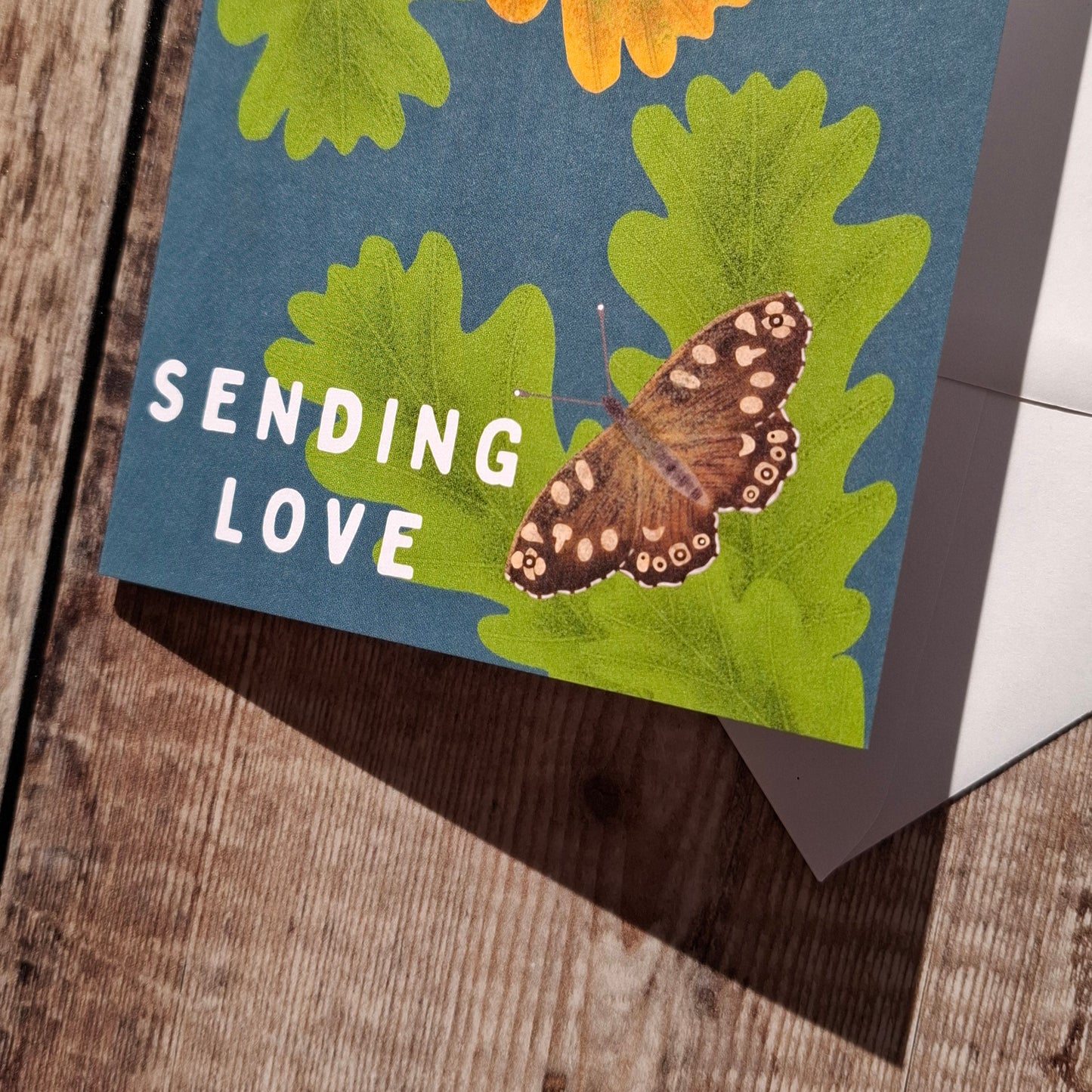Sending Love Speckled Wood Butterfly Greeting Card
