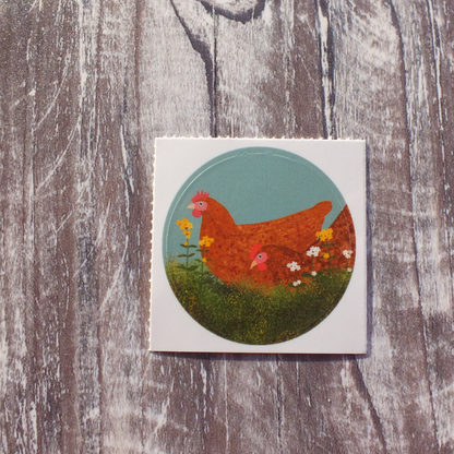 Chickens 38mm Vinyl Sticker