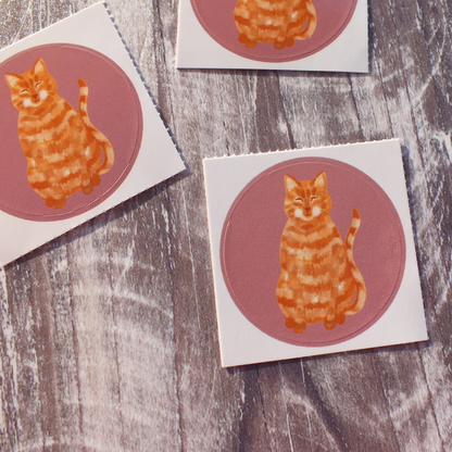 Ginger Cat 38mm Vinyl Sticker