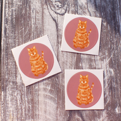 Ginger Cat 38mm Vinyl Sticker