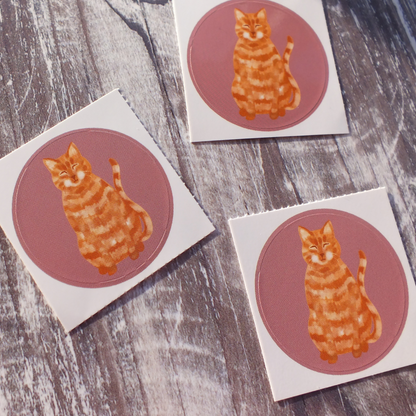 Ginger Cat 38mm Vinyl Sticker