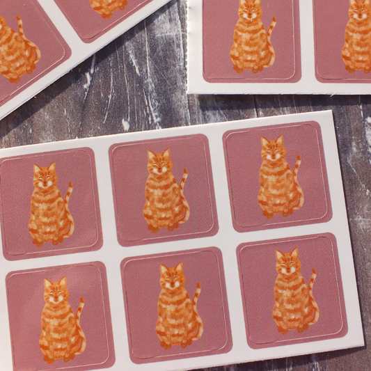 Ginger Cats Envelope Stickers - Set of 6