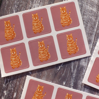 Ginger Cats Envelope Stickers - Set of 6