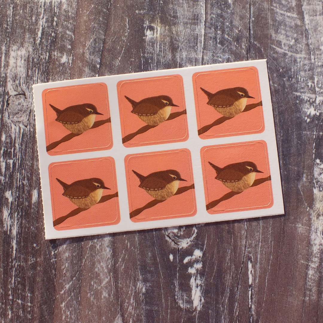 Wren Envelope Stickers - Set of 6