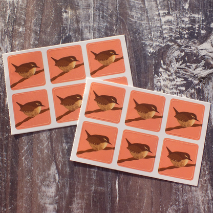 Wren Envelope Stickers - Set of 6