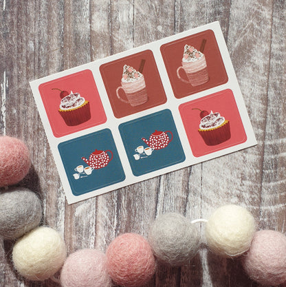 Delicious Envelope Stickers - Set of 6