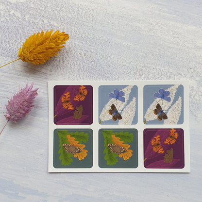 Butterflies Envelope Stickers - Set of 6
