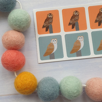Owl Envelope Stickers - Set of 6