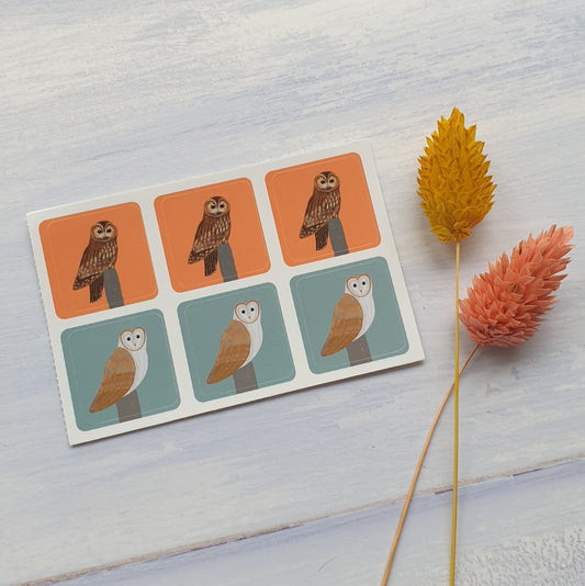 Owl Envelope Stickers - Set of 6