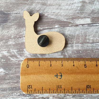 Roe Deer Wooden Lapel Pin Brooch