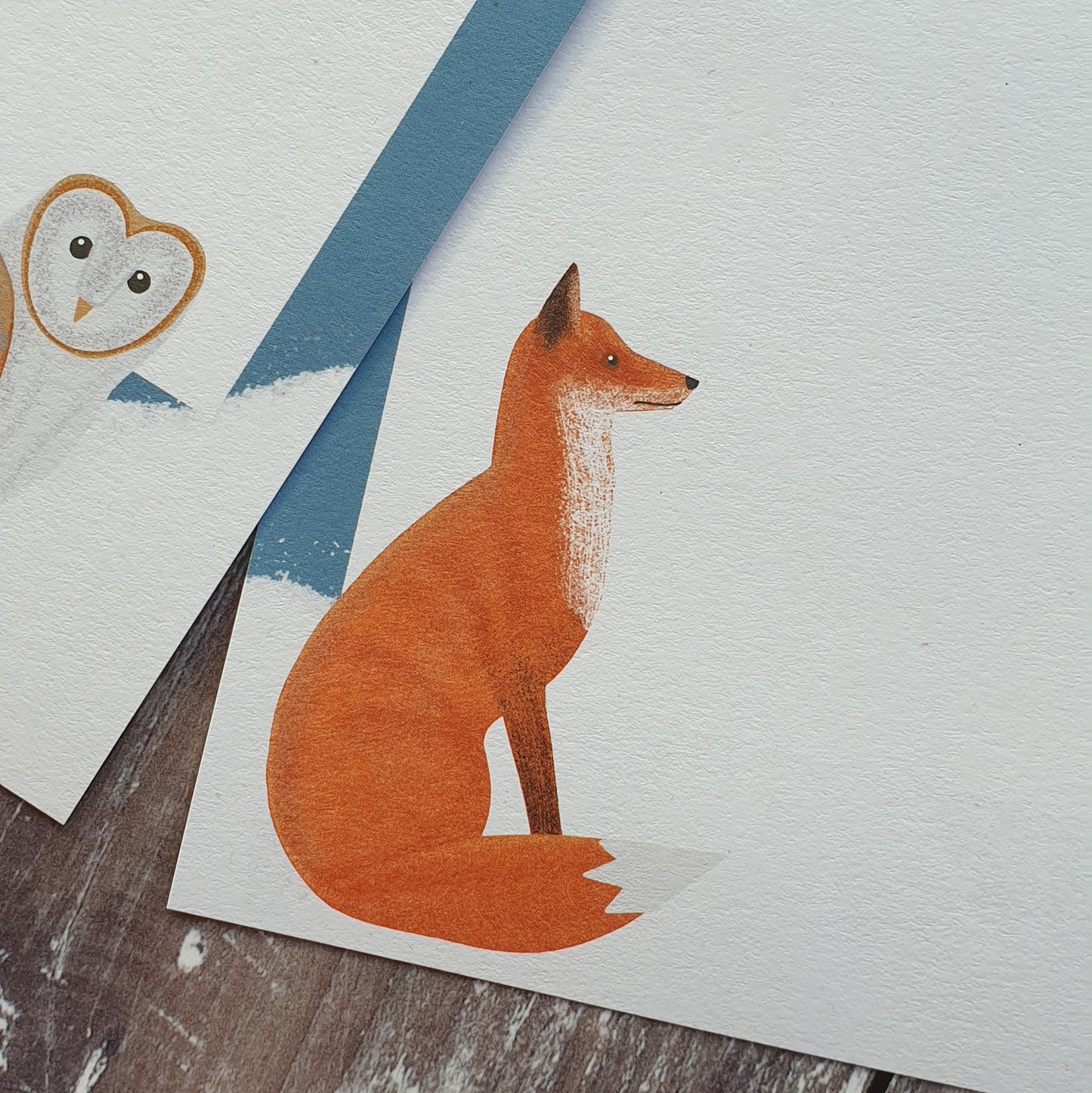 Fox and Barn Owl in the Snow Gift Note Set