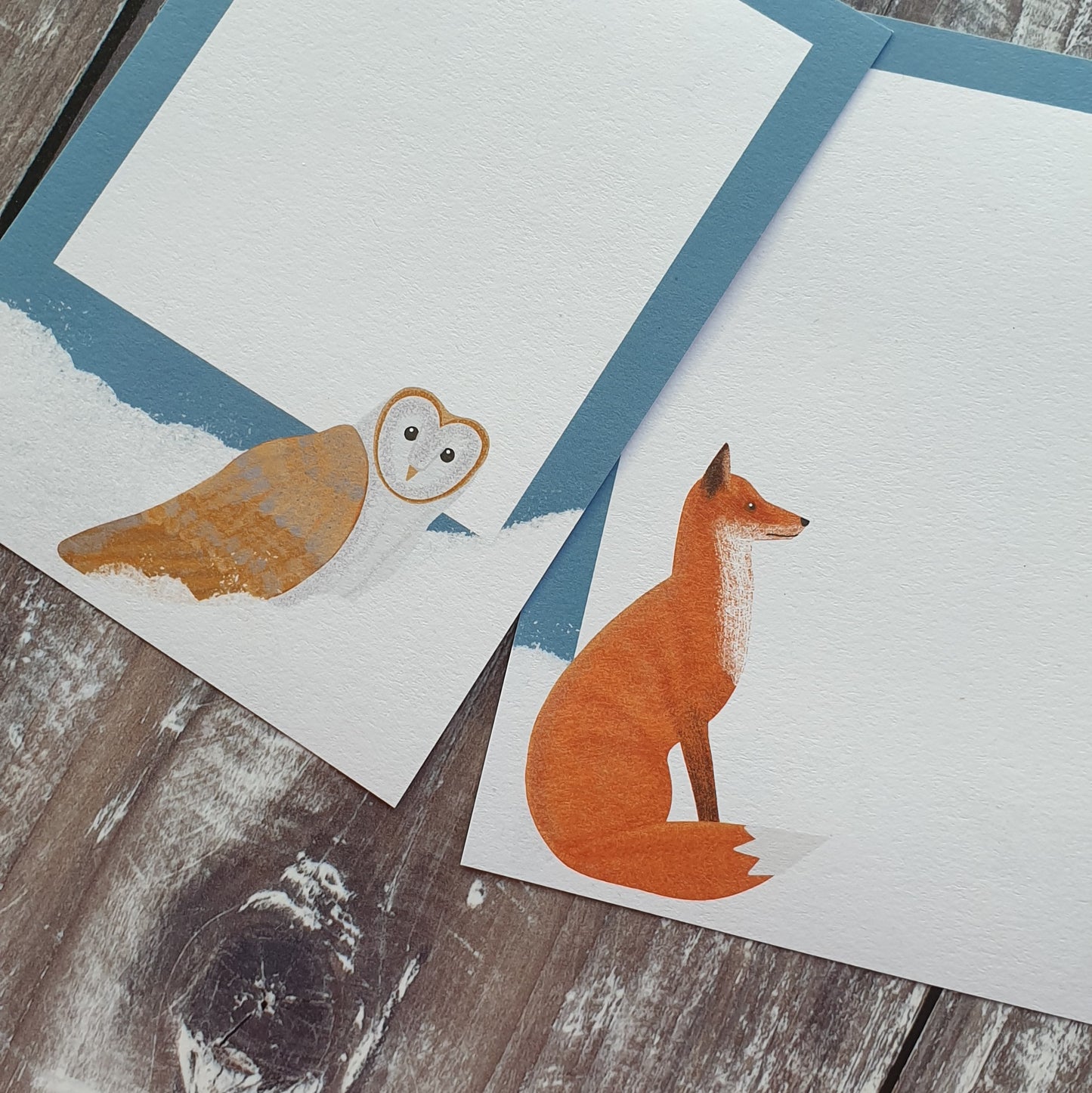 Fox and Barn Owl in the Snow Gift Note Set