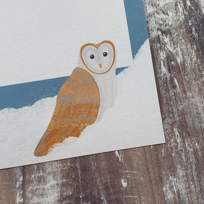 Fox and Barn Owl in the Snow Gift Note Set