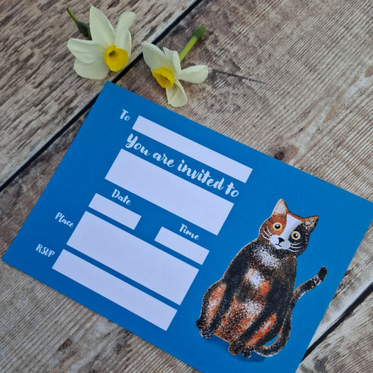 Calico Cat Party/Event invitations - Pack of 5