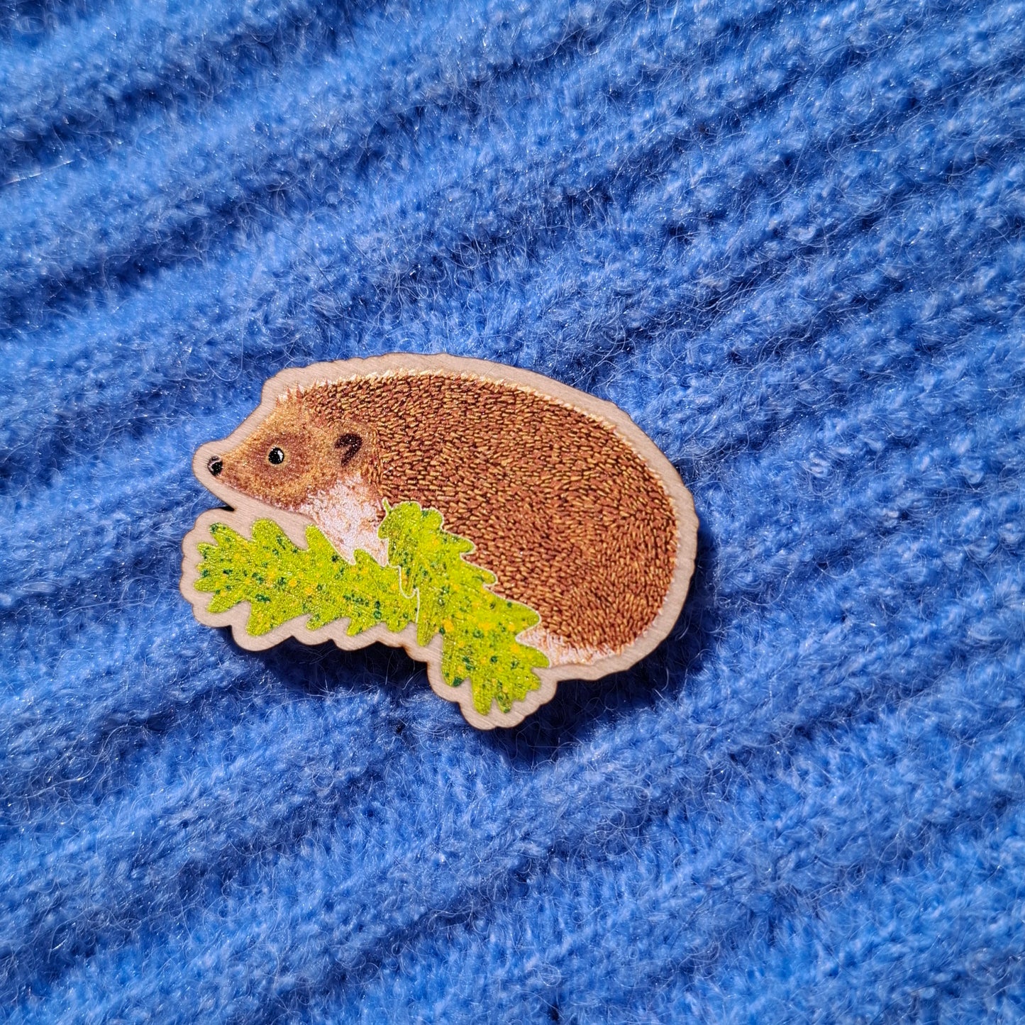 Hedgehog (new design) Wooden Brooch Pin