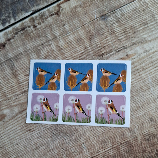 Goldfinches Envelope Stickers - Set of 6