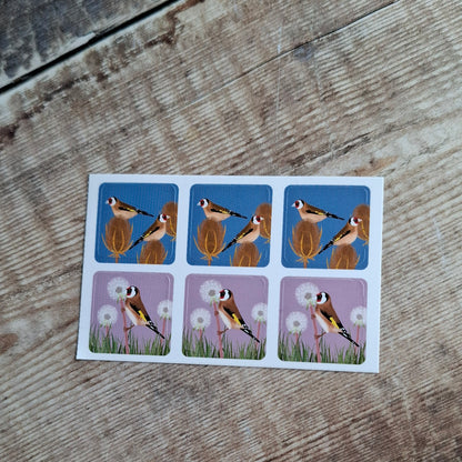 Goldfinches Envelope Stickers - Set of 6