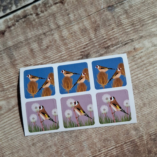 Goldfinches Envelope Stickers - Set of 6