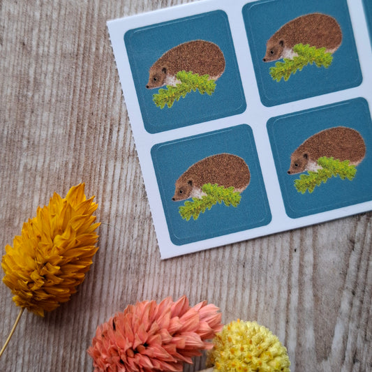 Hedgehog (new design) Envelope Stickers - Set of 6