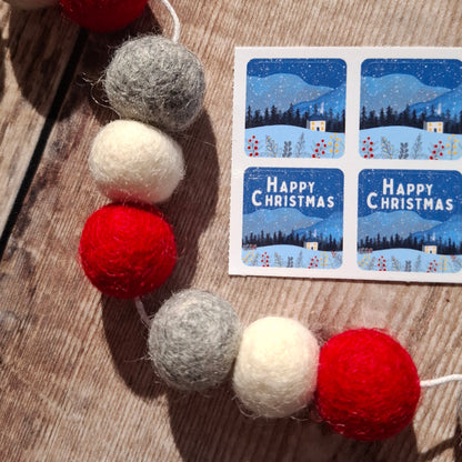 Christmas Cottage Envelope Stickers - Set of 6