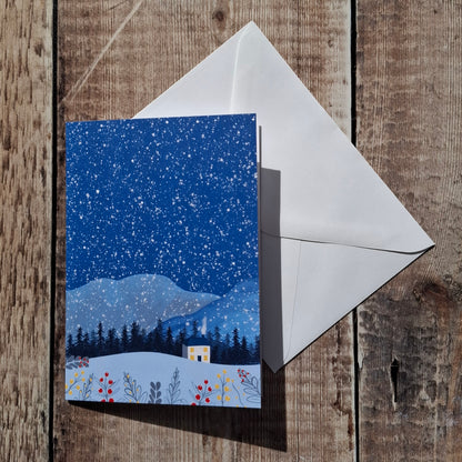 Winter Cottage Greeting Card