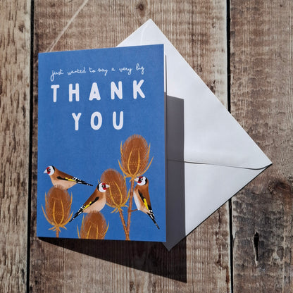 Goldfinches Thank You Greeting Card