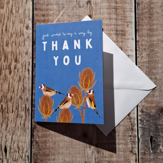 Goldfinches Thank You Greeting Card