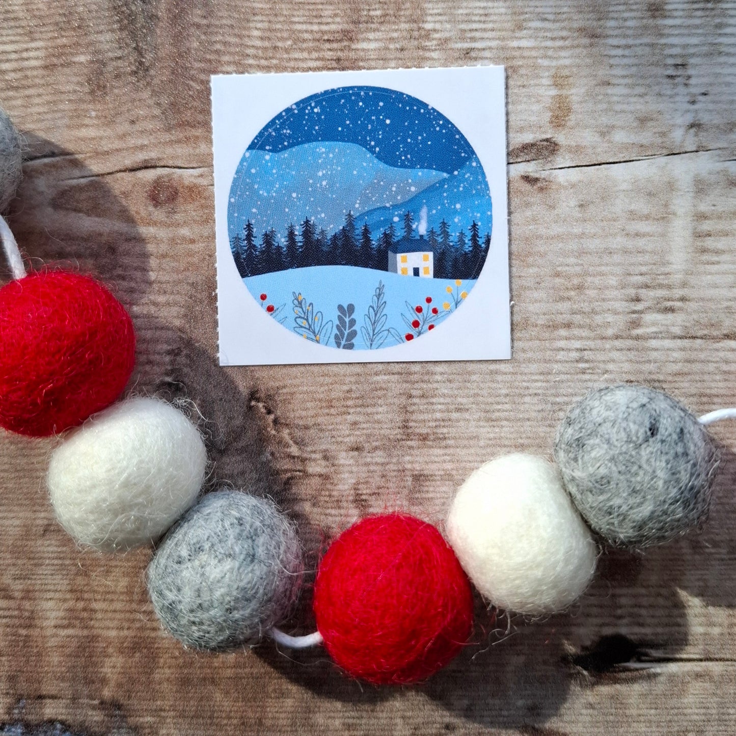 Christmas Cottage 38mm Vinyl Sticker