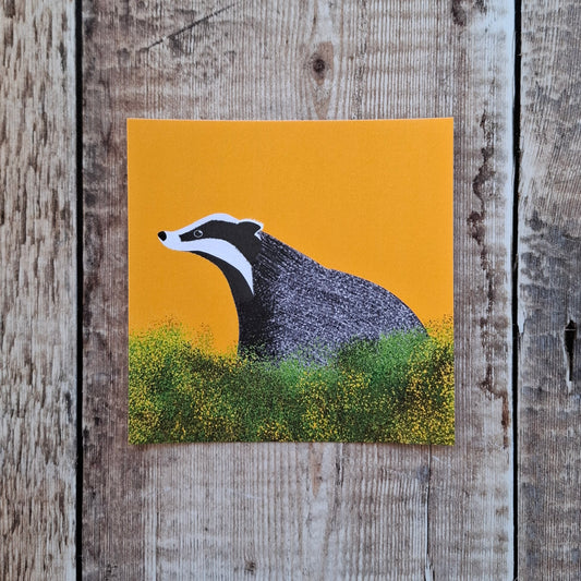 Sunset Badger Square Print