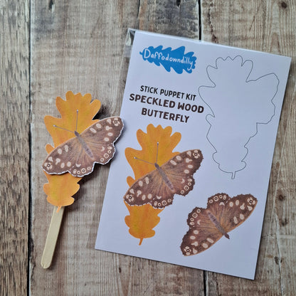 Speckled Wood Butterfly Stick Puppet Kit
