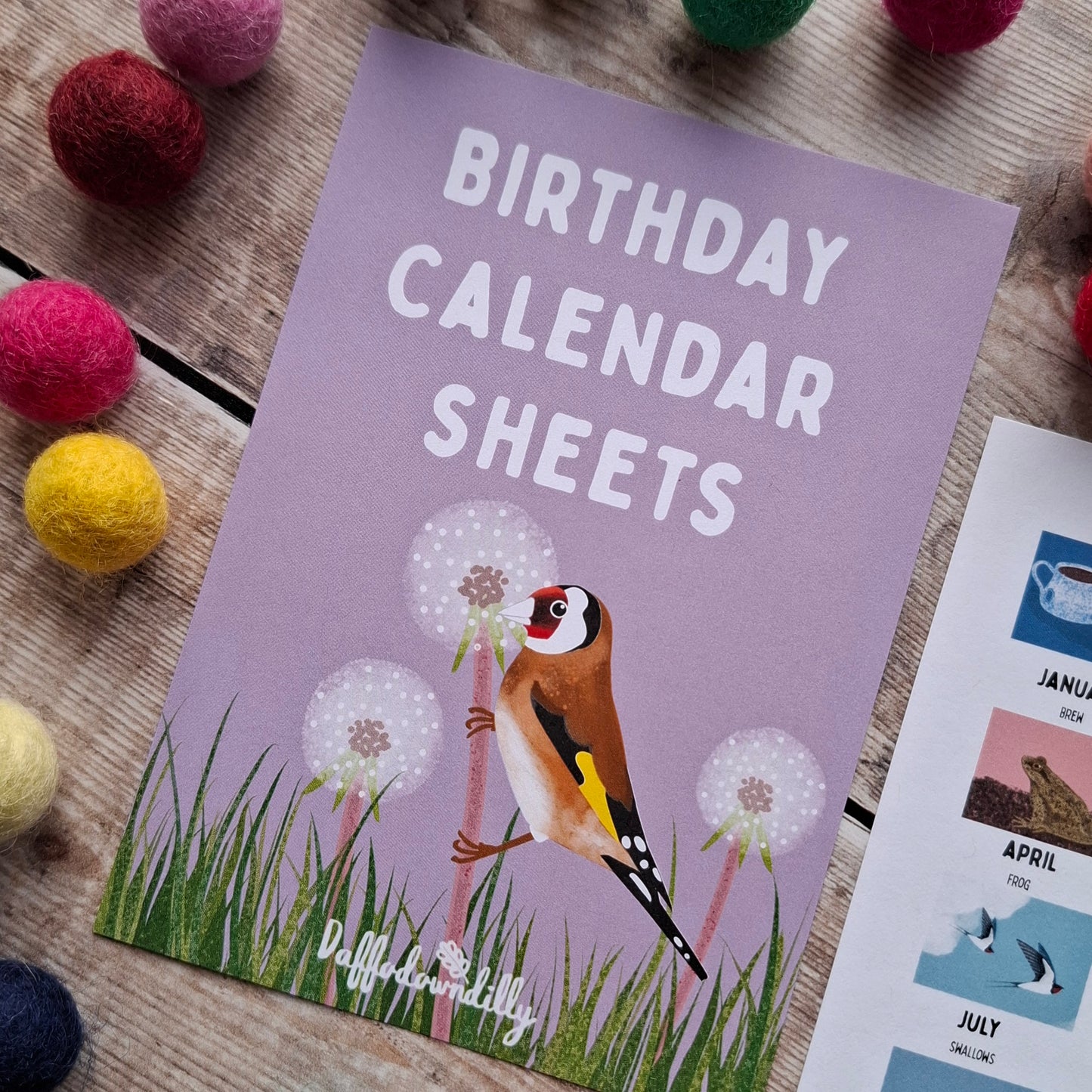 Birthday Calendar Sheets (new for 2025)