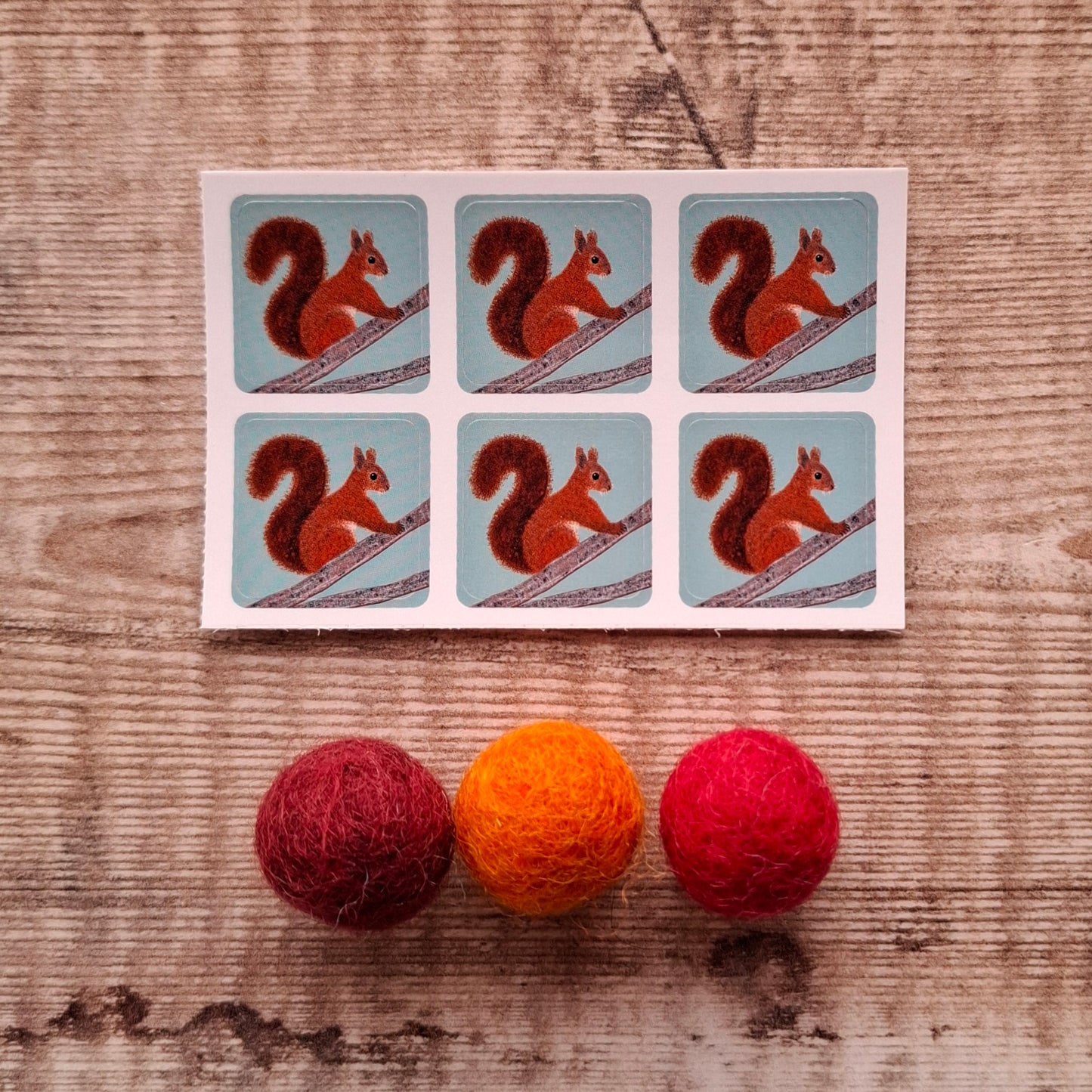 Red Squirrel Envelope Stickers - Set of 6