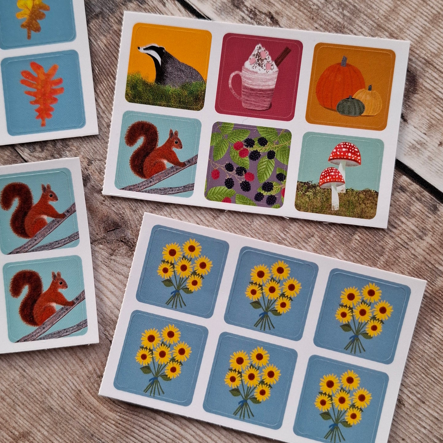 Autumn Envelope Sticker Set - 24 stickers