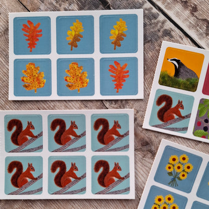Autumn Envelope Sticker Set - 24 stickers