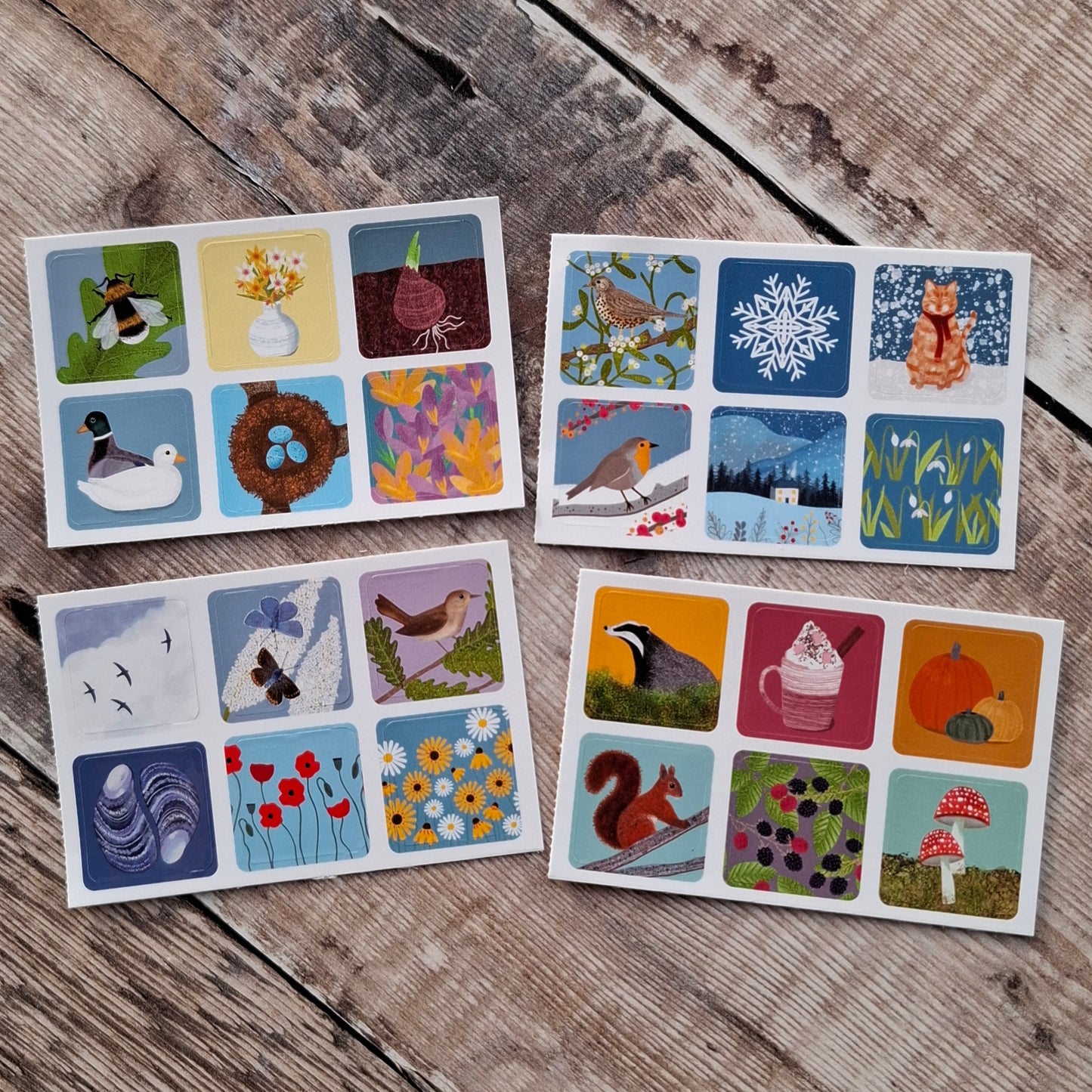 Seasons Change Envelope Sticker Set - 24 stickers