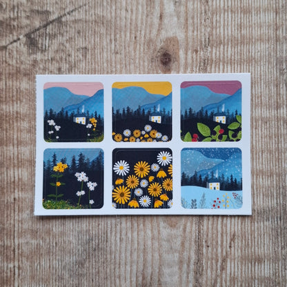 Cottage Seasons Envelope Stickers - Set of 6