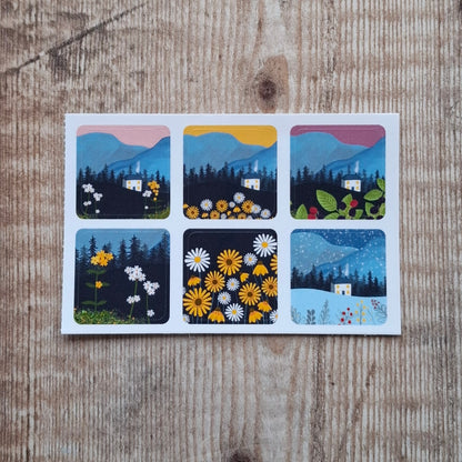 Cottage Seasons Envelope Stickers - Set of 6