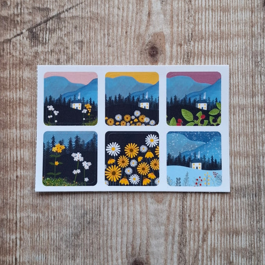 Cottage Seasons Envelope Stickers - Set of 6