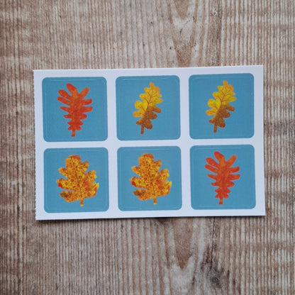 Autumn Leaves Envelope Stickers - Set of 6