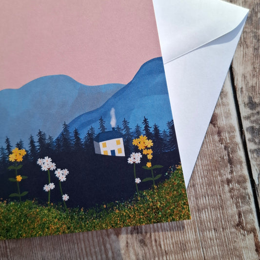 Spring Cottage Greeting Card