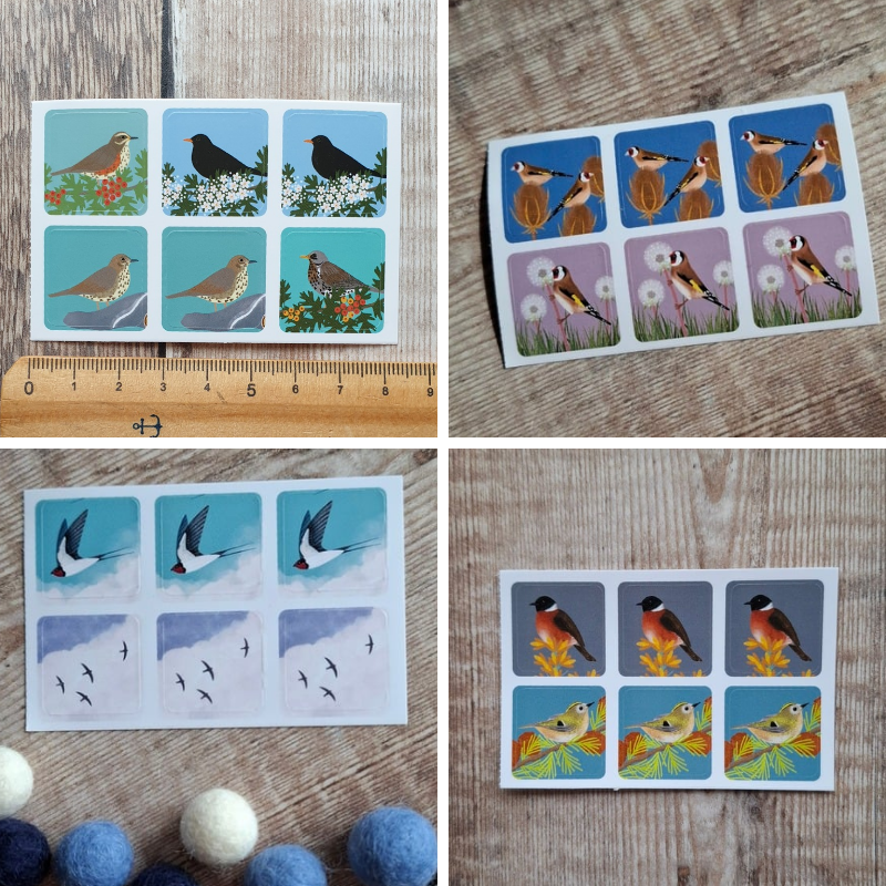 Birds Set 3 Envelope Sticker Collection - 24 stickers
