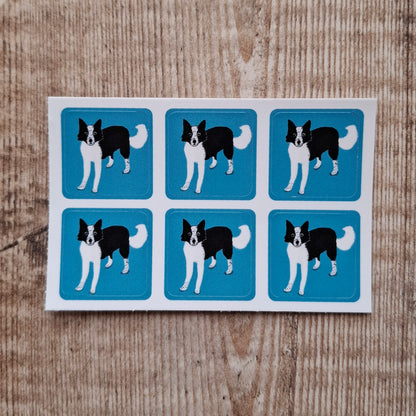 Border Collie Dog Envelope Stickers - Set of 6