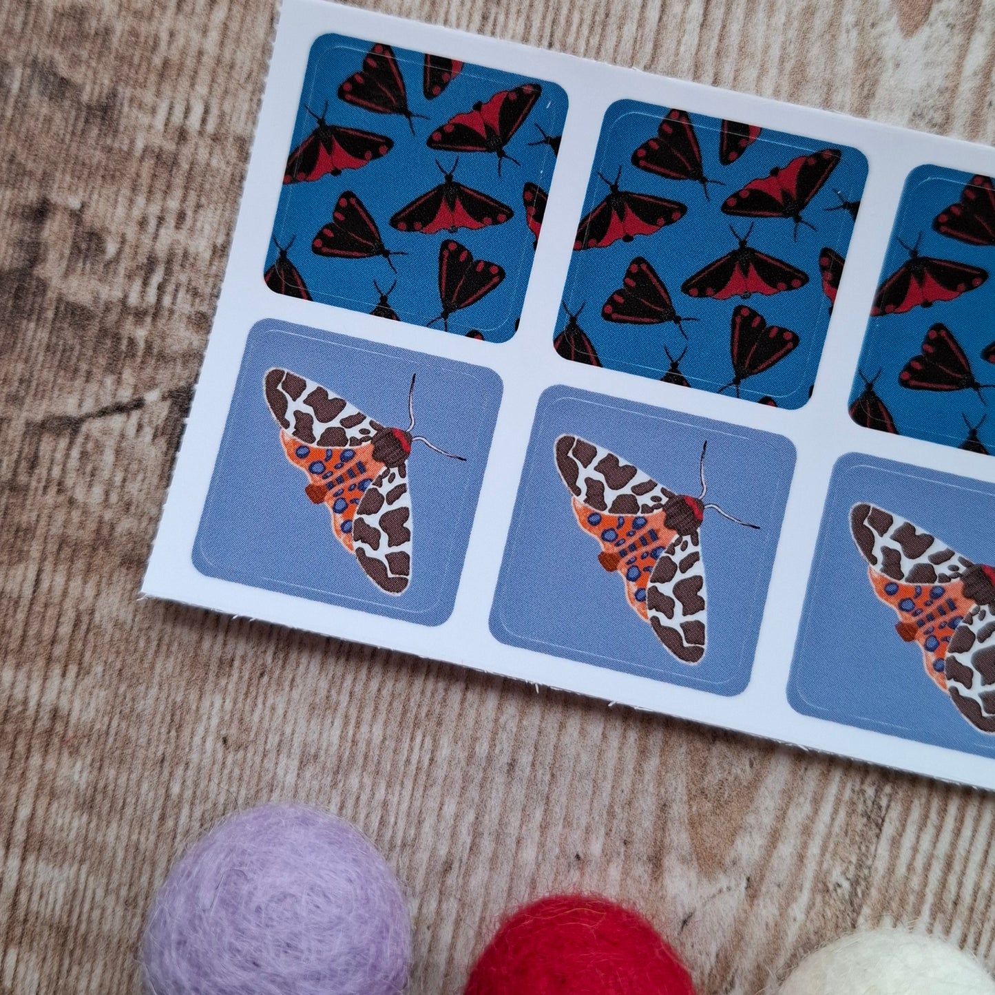 Moth Envelope Stickers - Set of 6