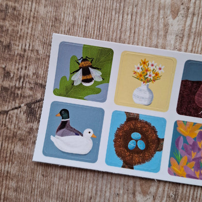 Spring Envelope Stickers - Set of 6