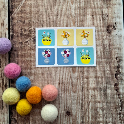 Spring Vases and Planters Envelope Stickers - Set of 6