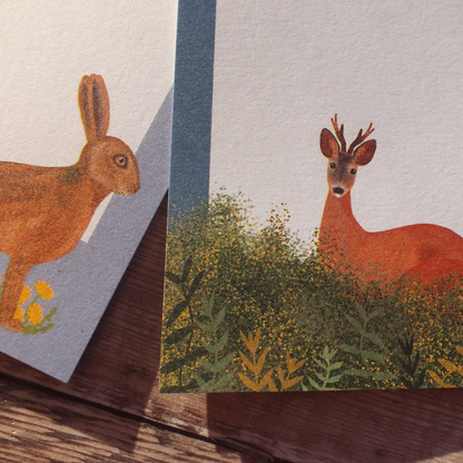 Hare and Roe Deer Mini Notes Writing Set