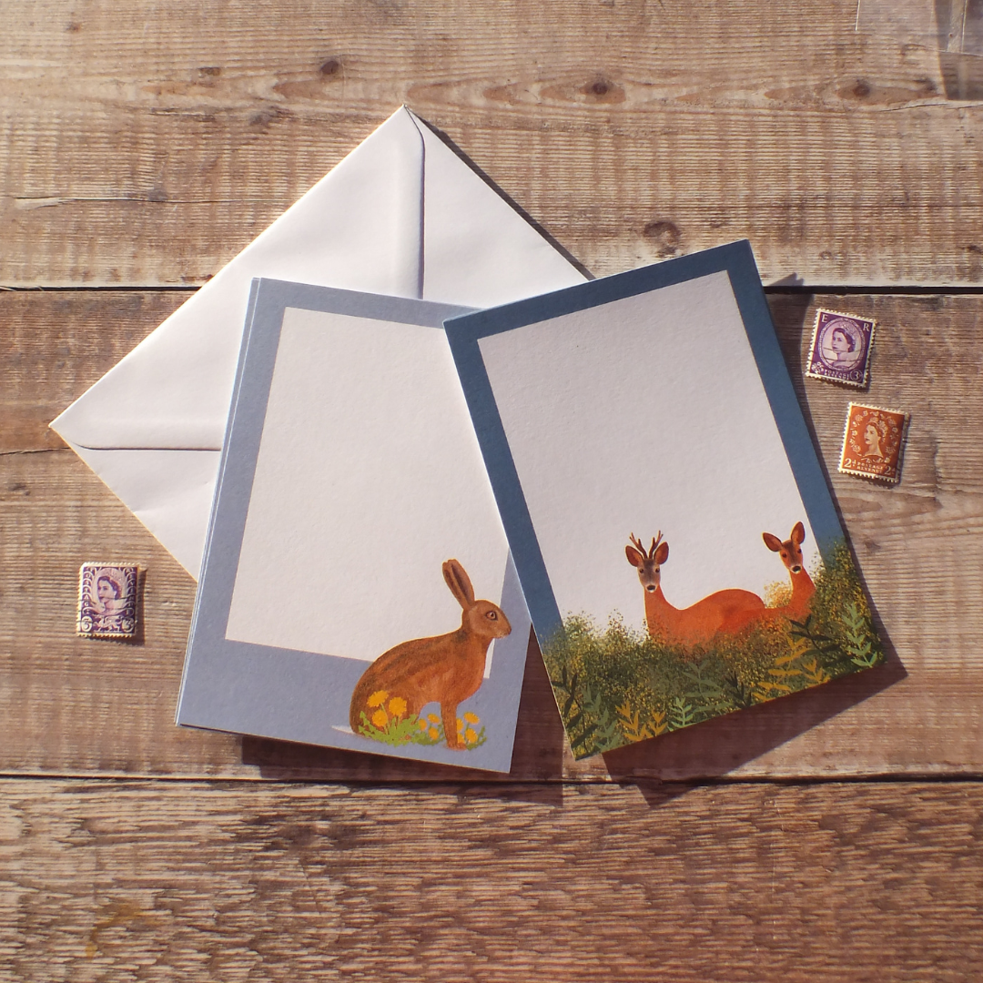 Hare and Roe Deer Mini Notes Writing Set