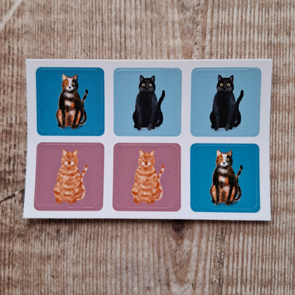 Cats Envelope Stickers - Set of 6
