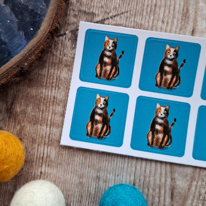 Calico Cat Envelope Stickers - Set of 6